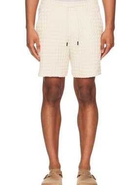 OAS Cream Waffle-Texture Swim Trunks